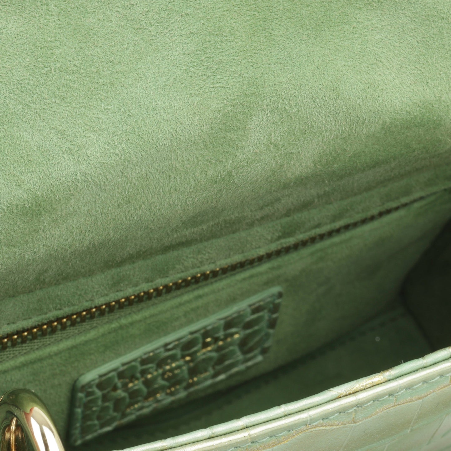 Christian Dior Mini Lady Dior - Green/Gold Crocodile