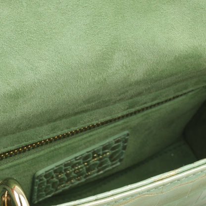 Christian Dior Mini Lady Dior - Green/Gold Crocodile