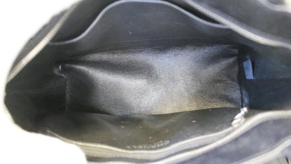 CHANEL Black Quilted Caviar Leather Medallion Tote Bag