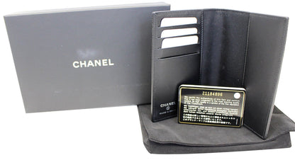 CHANEL Patent Leather Black Passport Wallet