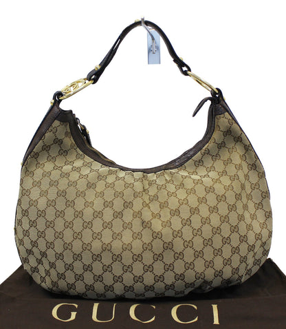 GUCCI Beige/Ebony GG Canvas Interlocking G Medium Hobo Bag