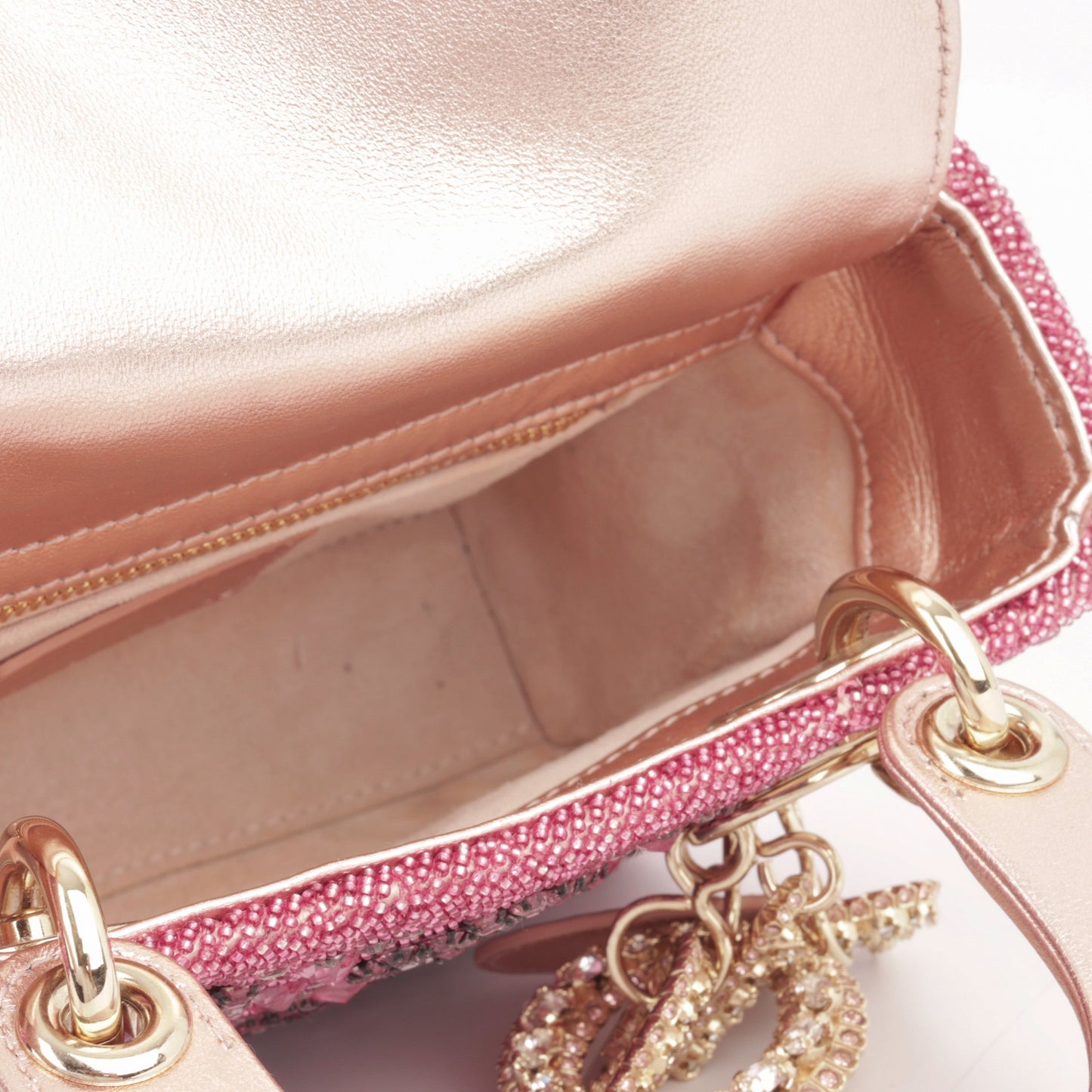 Christian Dior Mini Lady Dior - Pink Crystal Beaded