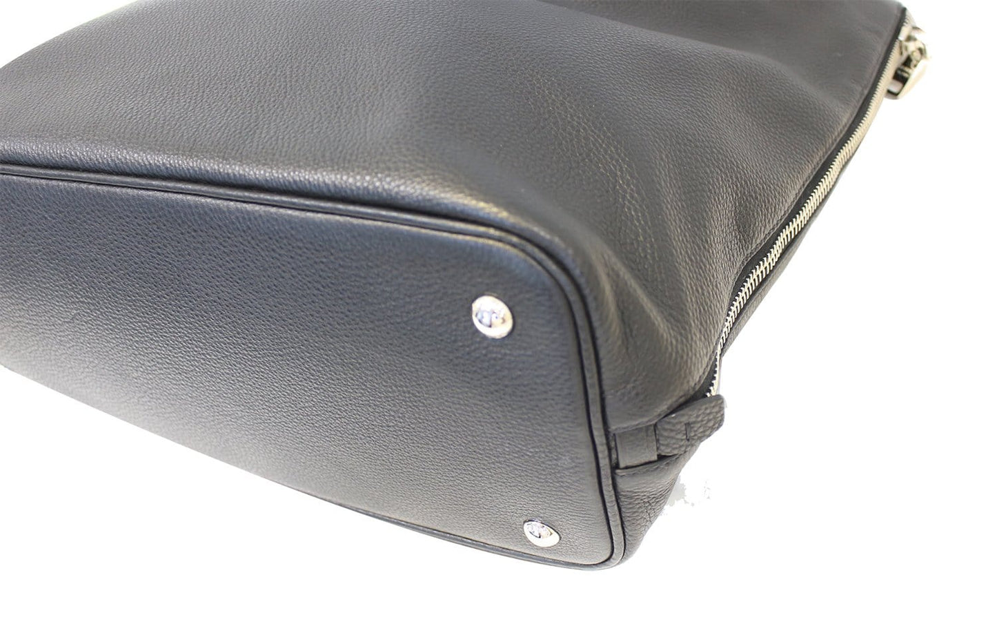 PRADA Black Leather Vitello Phenix Convertible Shopping Tote Bag
