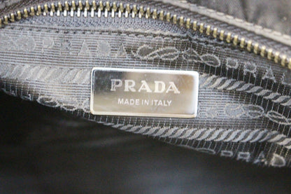 PRADA Black Tessuto Nylon and Saffiano Leather Crossbody Bag
