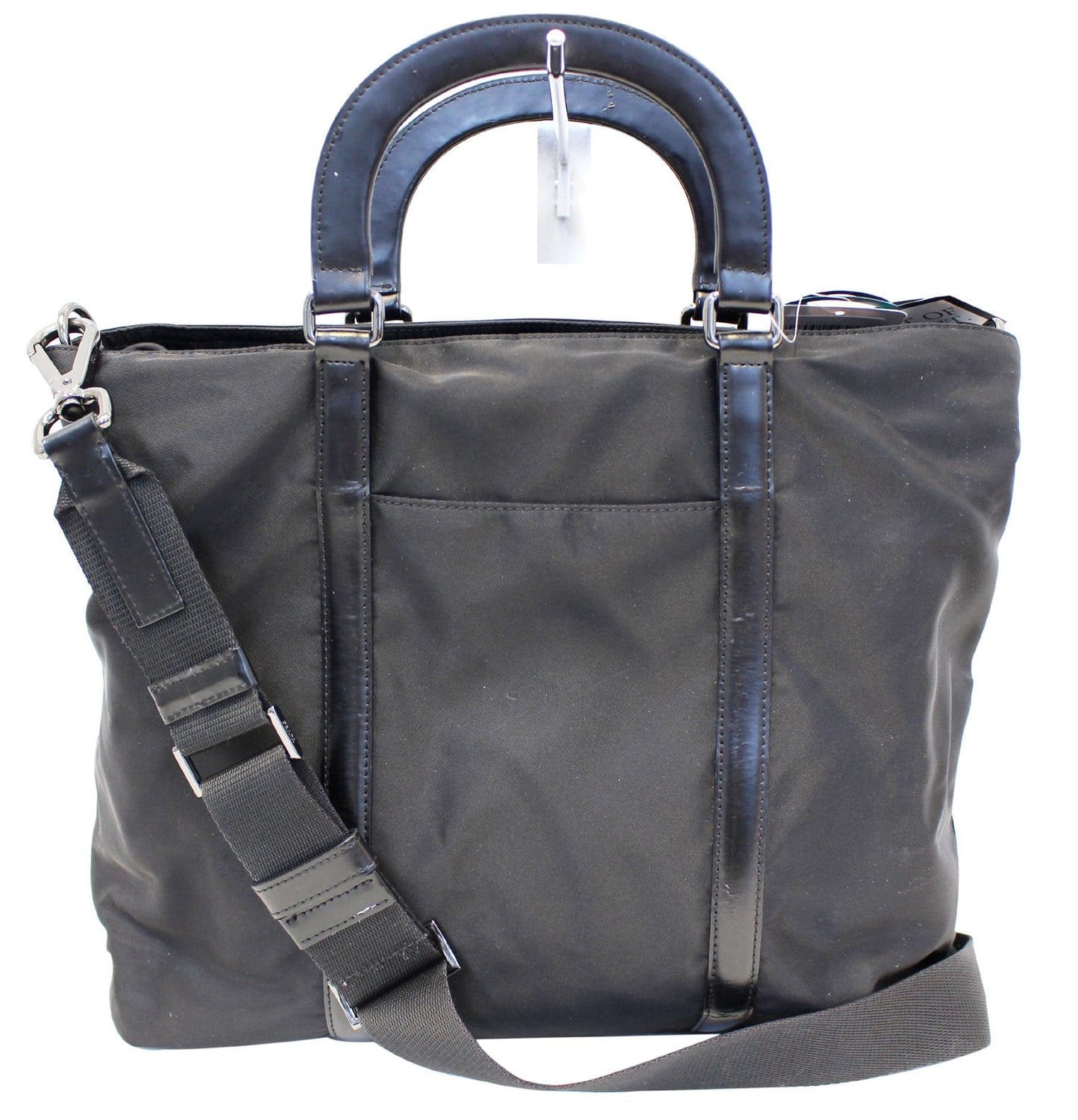 PRADA Black Tessuto Nylon and Saffiano Leather Crossbody Bag