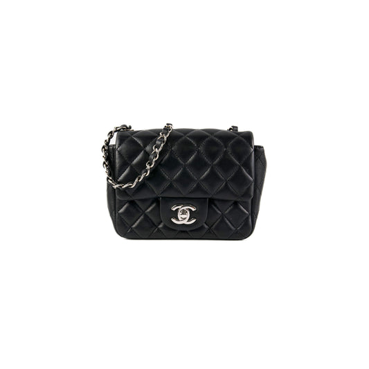 Chanel Square Mini Lambskin Black Bag