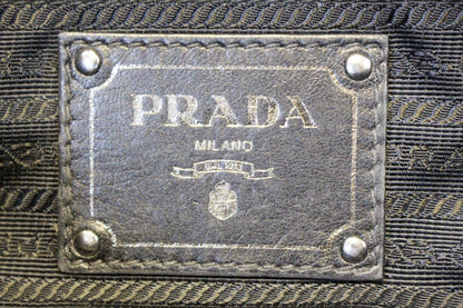 PRADA Black Nappa Leather Gaufre Ruched Flap Shoulder Bag