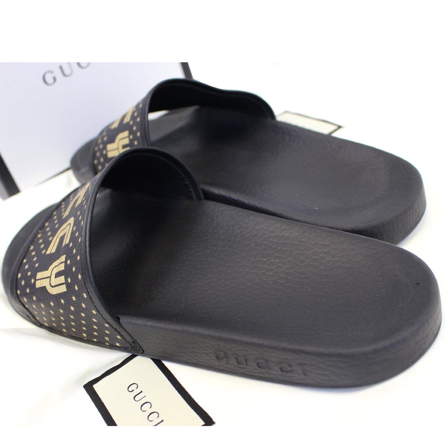 GUCCI Black Supreme Canvas Slide Sandal Size 11 519982 - Last Call