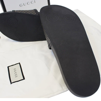 GUCCI Black Supreme Canvas Slide Sandal Size 11 519982 - Last Call