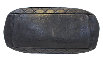 CHANEL Black Caviar Leather Grand Shopping Tote Bag