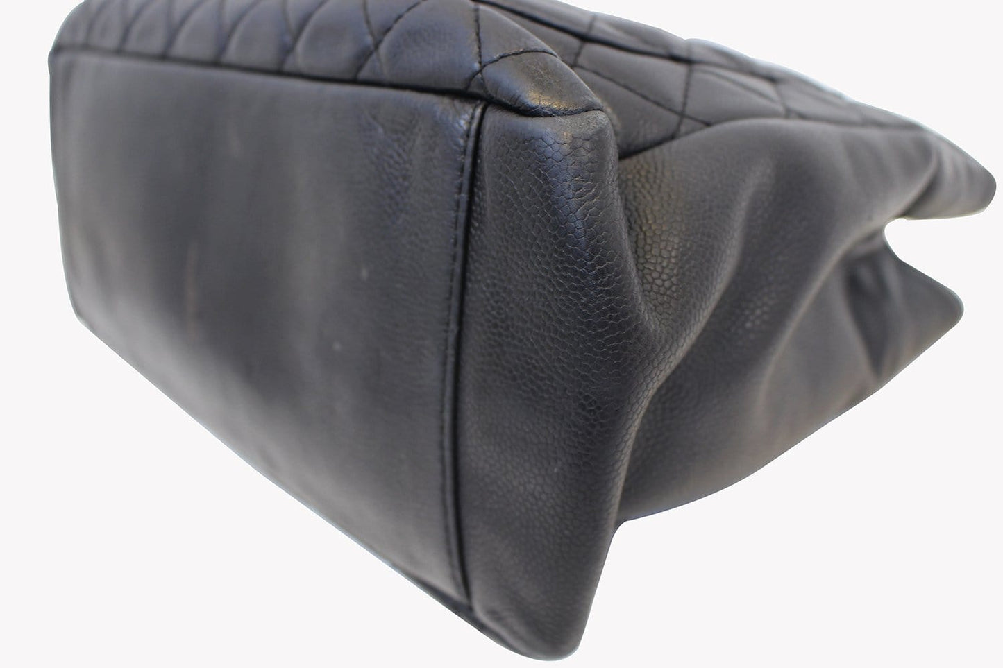 CHANEL Black Caviar Leather Grand Shopping Tote Bag