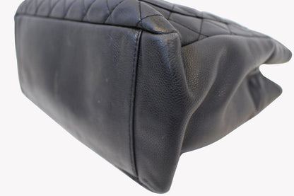 CHANEL Black Caviar Leather Grand Shopping Tote Bag