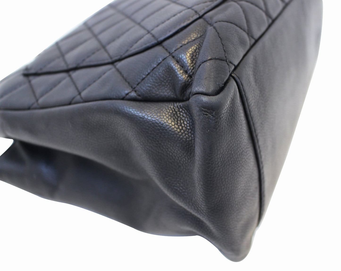 CHANEL Black Caviar Leather Grand Shopping Tote Bag