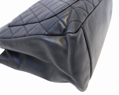CHANEL Black Caviar Leather Grand Shopping Tote Bag