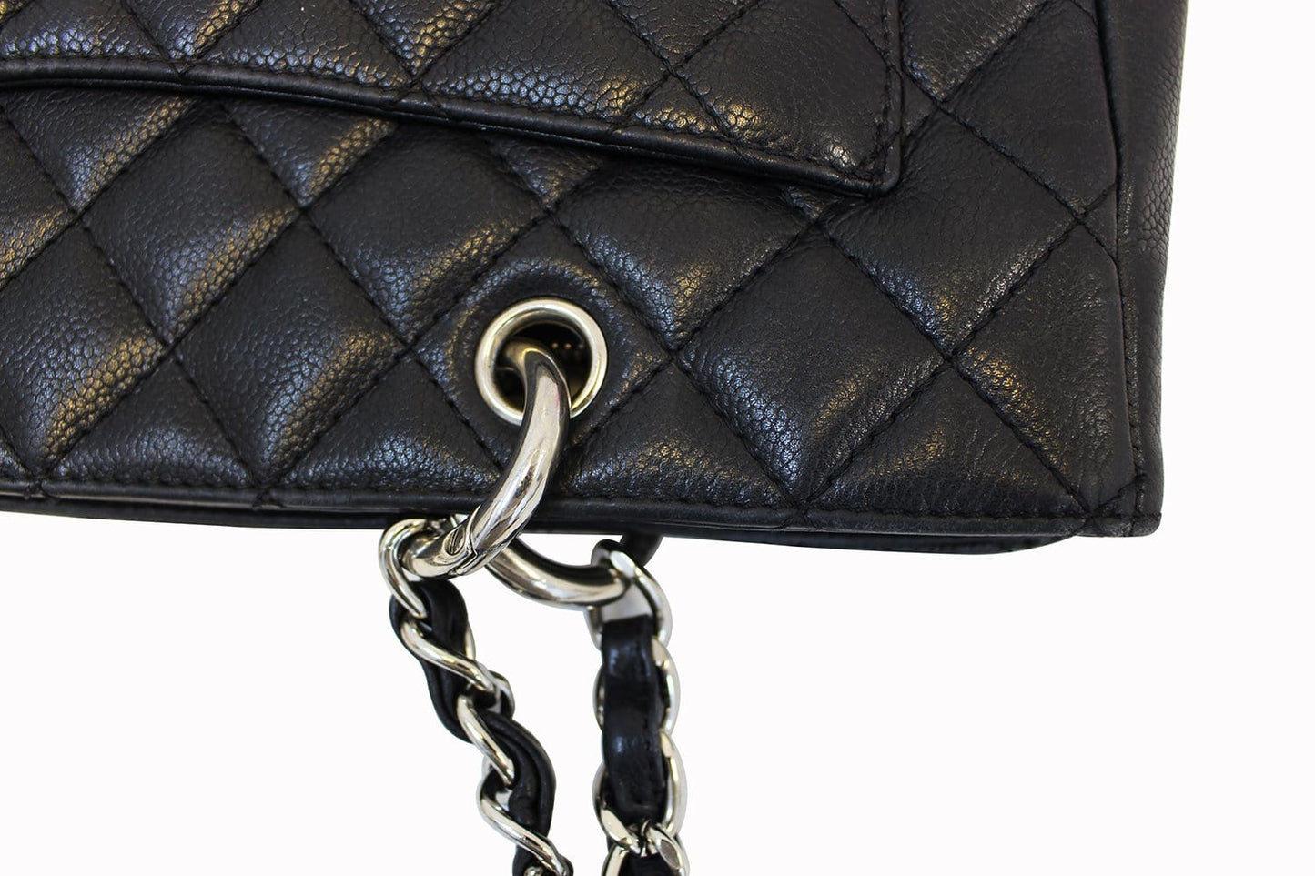CHANEL Black Caviar Leather Grand Shopping Tote Bag