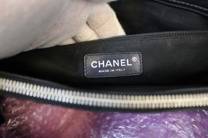 CHANEL Black Caviar Leather Grand Shopping Tote Bag