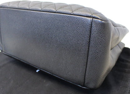 CHANEL Black Caviar Leather Grand Shopping Tote Bag