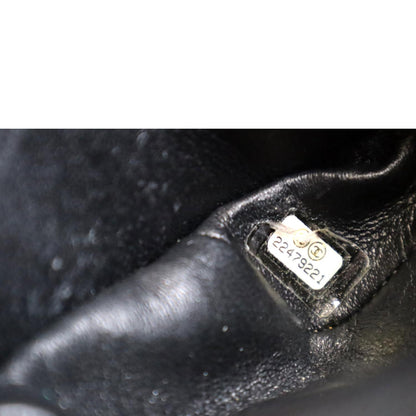 CHANEL Airlines Grommet Studded Leather Shoulder Bag Black