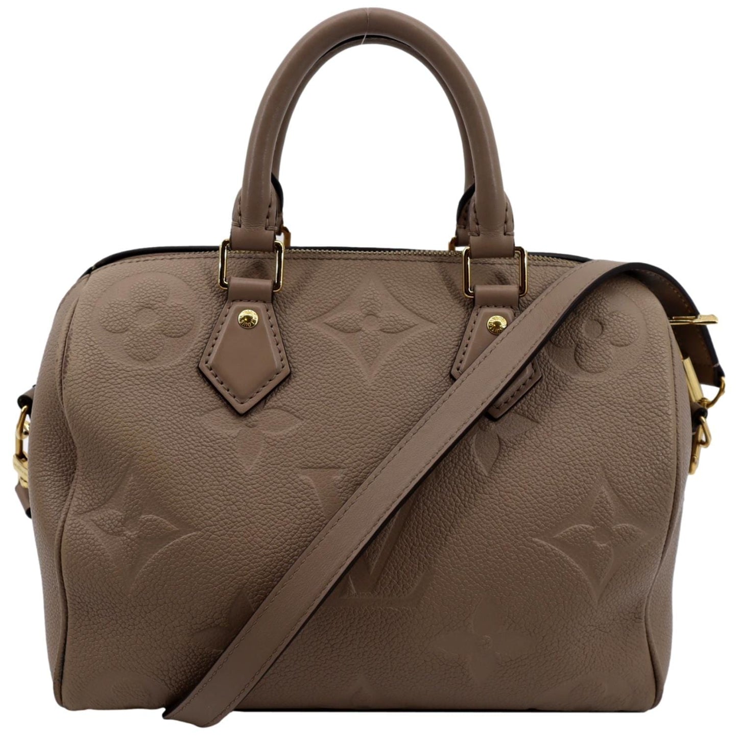 LOUIS VUITTON Speedy 25 Bandouliere Monogram Empreinte Shoulder Bag Tourterelle