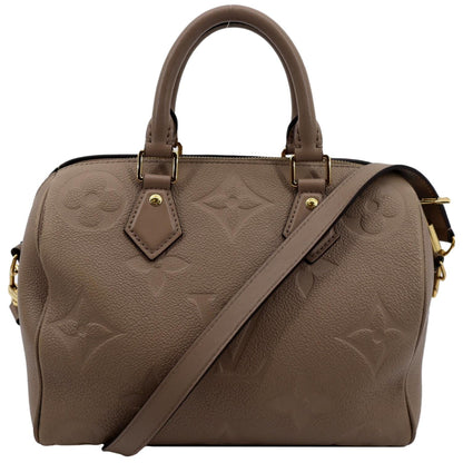 LOUIS VUITTON Speedy 25 Bandouliere Monogram Empreinte Shoulder Bag Tourterelle
