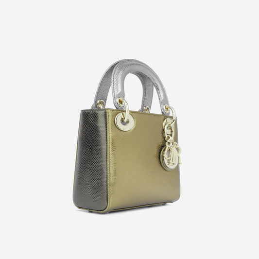 Christian Dior Mini Lady Dior - Silver/Gold