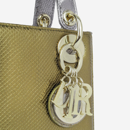 Christian Dior Mini Lady Dior - Silver/Gold