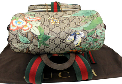 GUCCI Beige/Green GG Coated Canvas GG Blooms Backpack