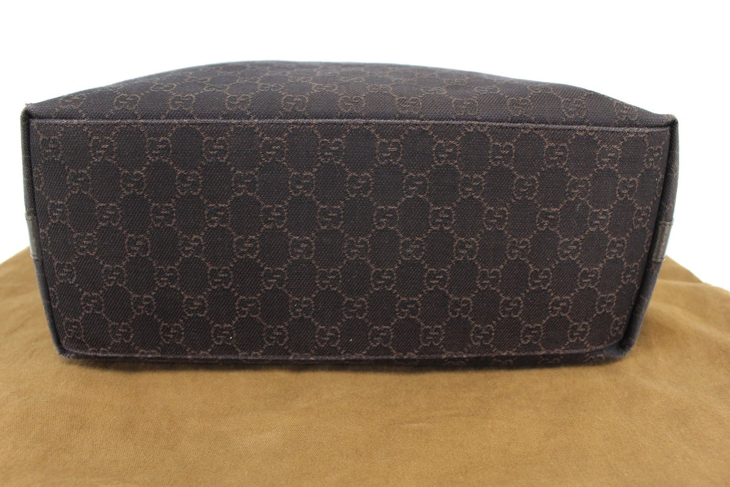 GUCCI Denim Monogram Hobo Dark Brown Satchel Bag