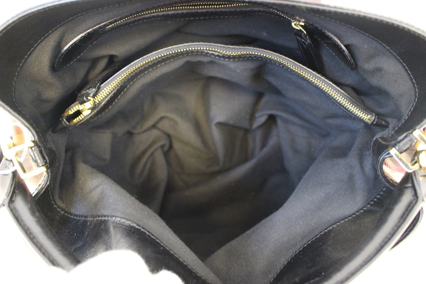 BURBERRY Bag - BURBERRY Nova Check Black Canvas Bridle Hobo Bag