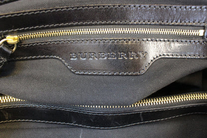 BURBERRY Bag - BURBERRY Nova Check Black Canvas Bridle Hobo Bag