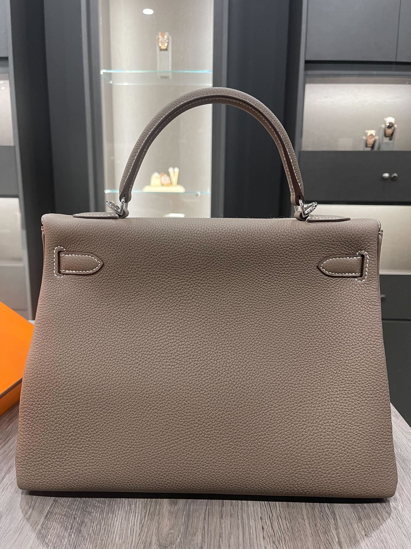 Hermes Kelly 32 Togo Calfskin Retourne 18 Etoupe