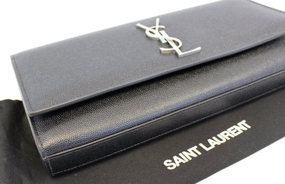 YVES SAINT LAURENT Kate Black Leather Clutch