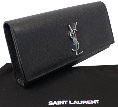 YVES SAINT LAURENT Kate Black Leather Clutch