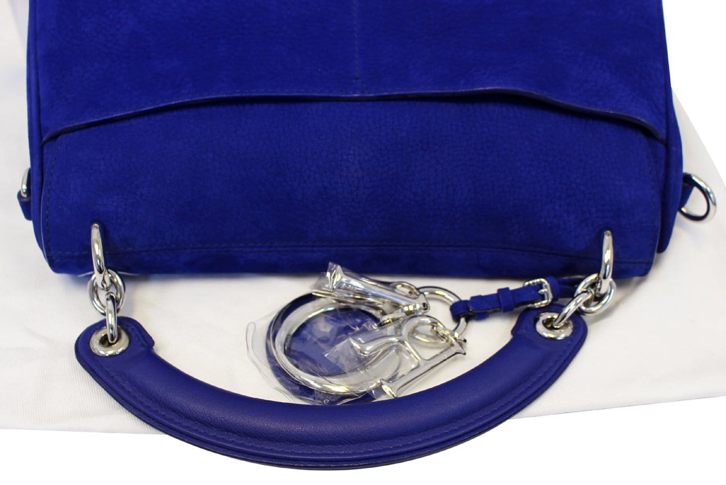 Christian Dior Dune Suede Leather Blue Shoulder Handbag