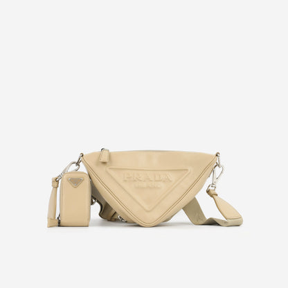 Prada Triangle Crossbody - Beige