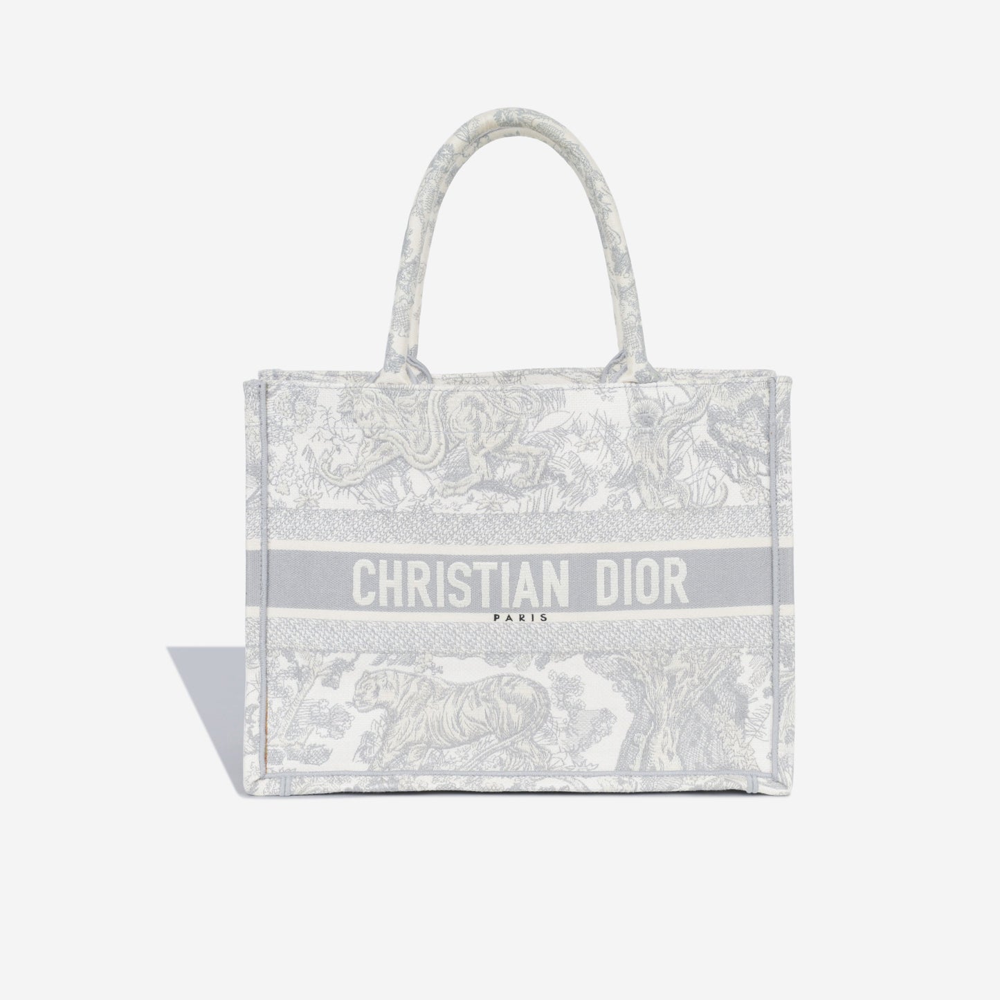 Christian Dior Small Book Tote - Grey Toile Du Jouy