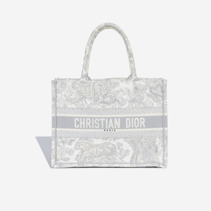 Christian Dior Small Book Tote - Grey Toile Du Jouy