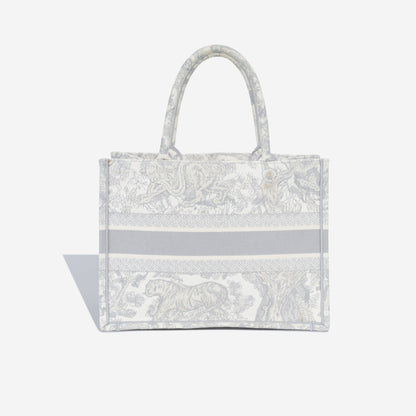 Christian Dior Small Book Tote - Grey Toile Du Jouy
