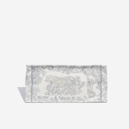 Christian Dior Small Book Tote - Grey Toile Du Jouy
