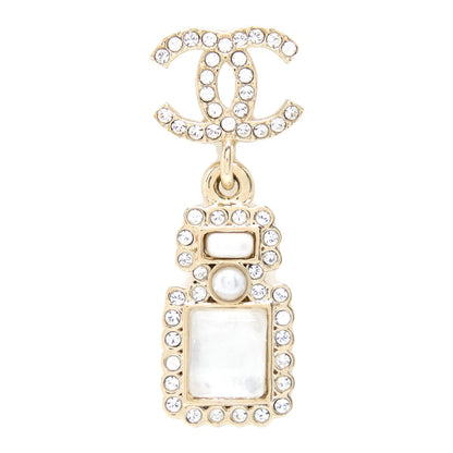 Chanel Crystal And Stud CC Perfume Drop Earring L