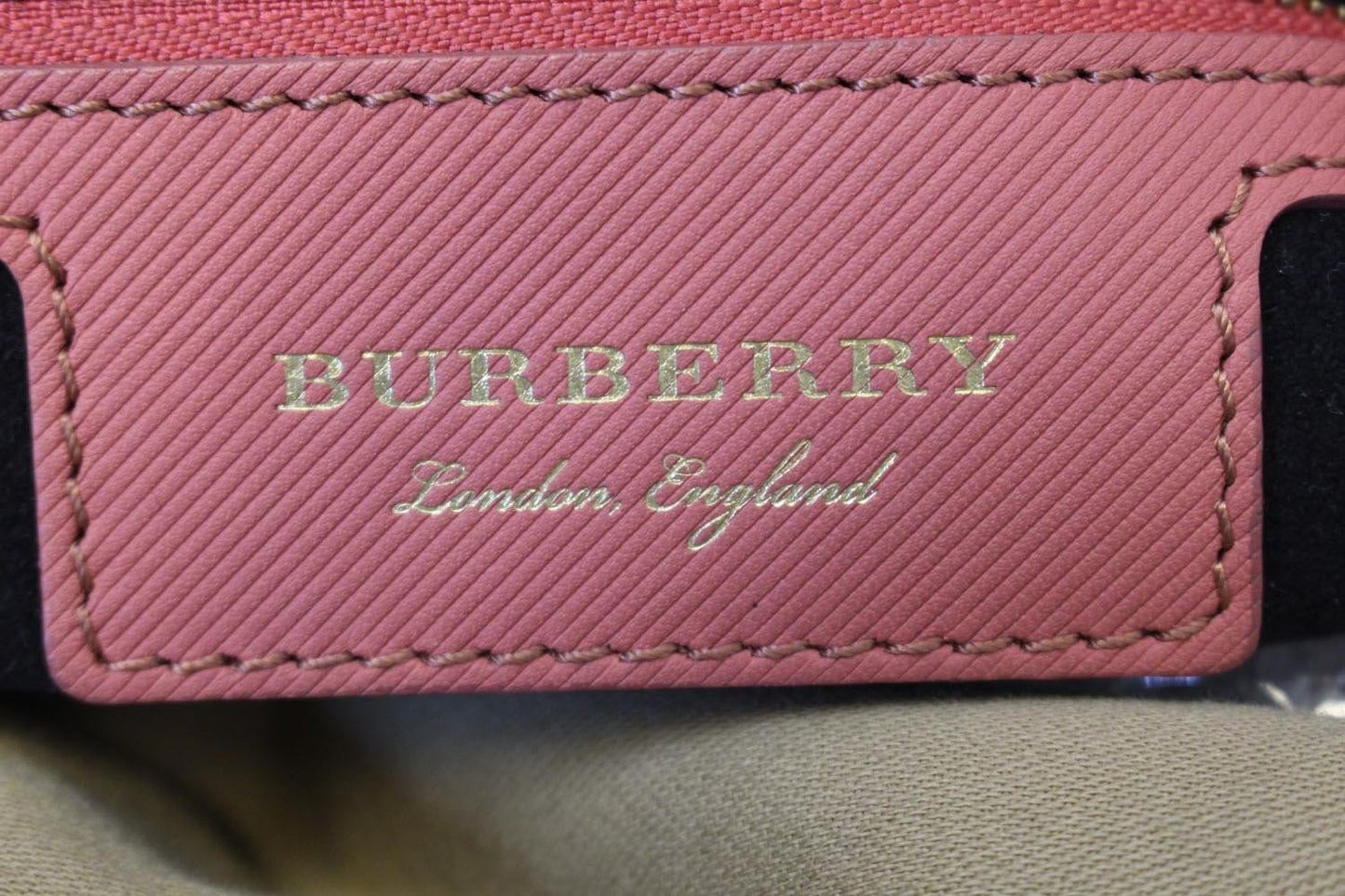 BURBERRY Trench Blossom Pink Leather Saffiano Top Handle Bag