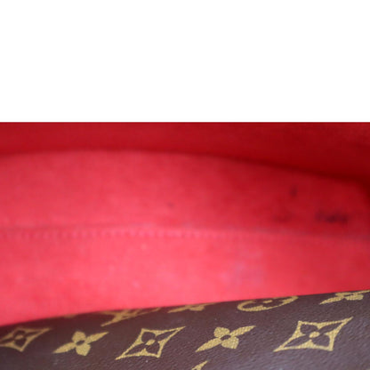 LOUIS VUITTON Flower Monogram Canvas Tote Shoulder Bag Cerise