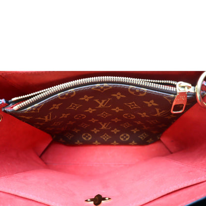 LOUIS VUITTON Flower Monogram Canvas Tote Shoulder Bag Cerise