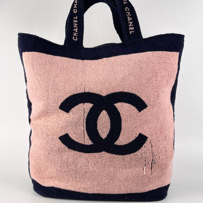 Chanel Logo Beach Bag Set with Towel and Pouch