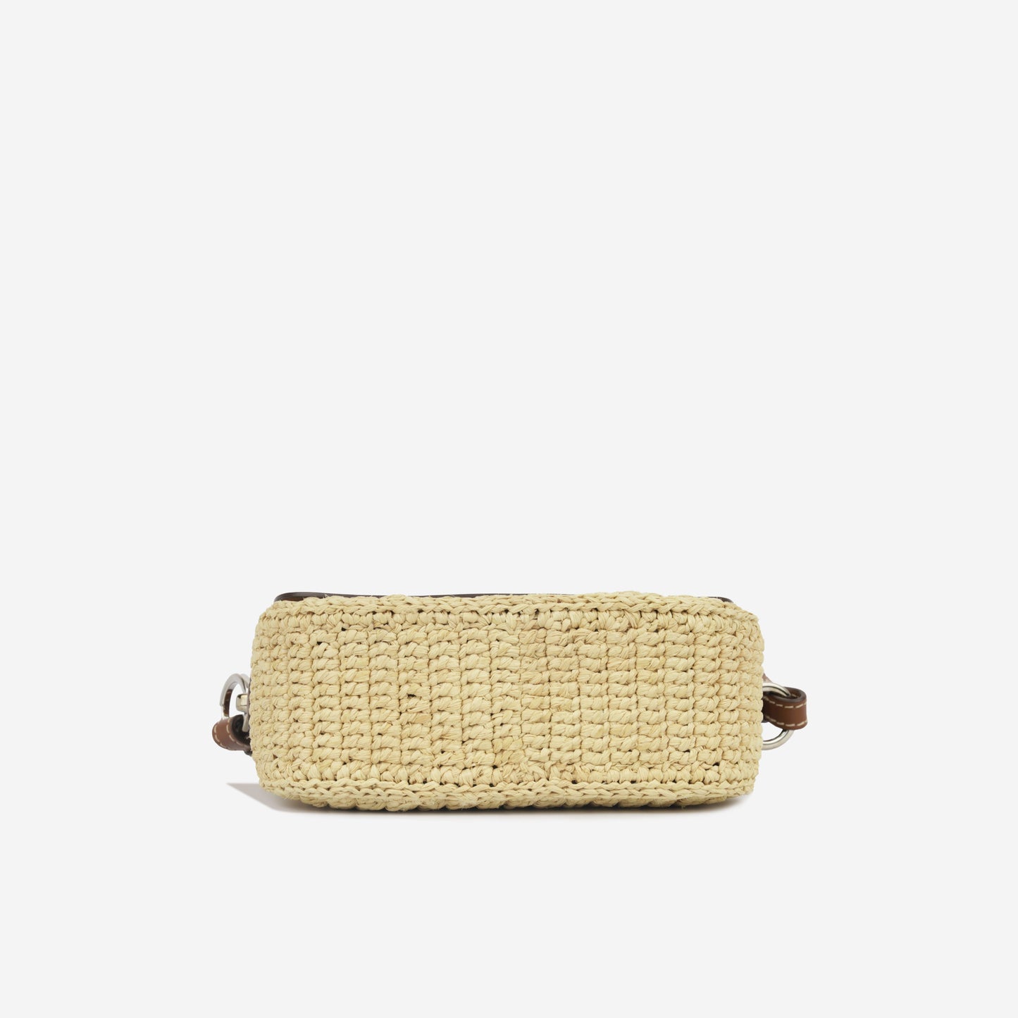 Prada Triangle Logo Plaque Flap - Raffia