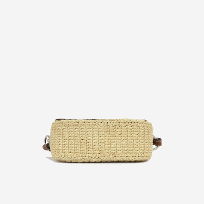 Prada Triangle Logo Plaque Flap - Raffia
