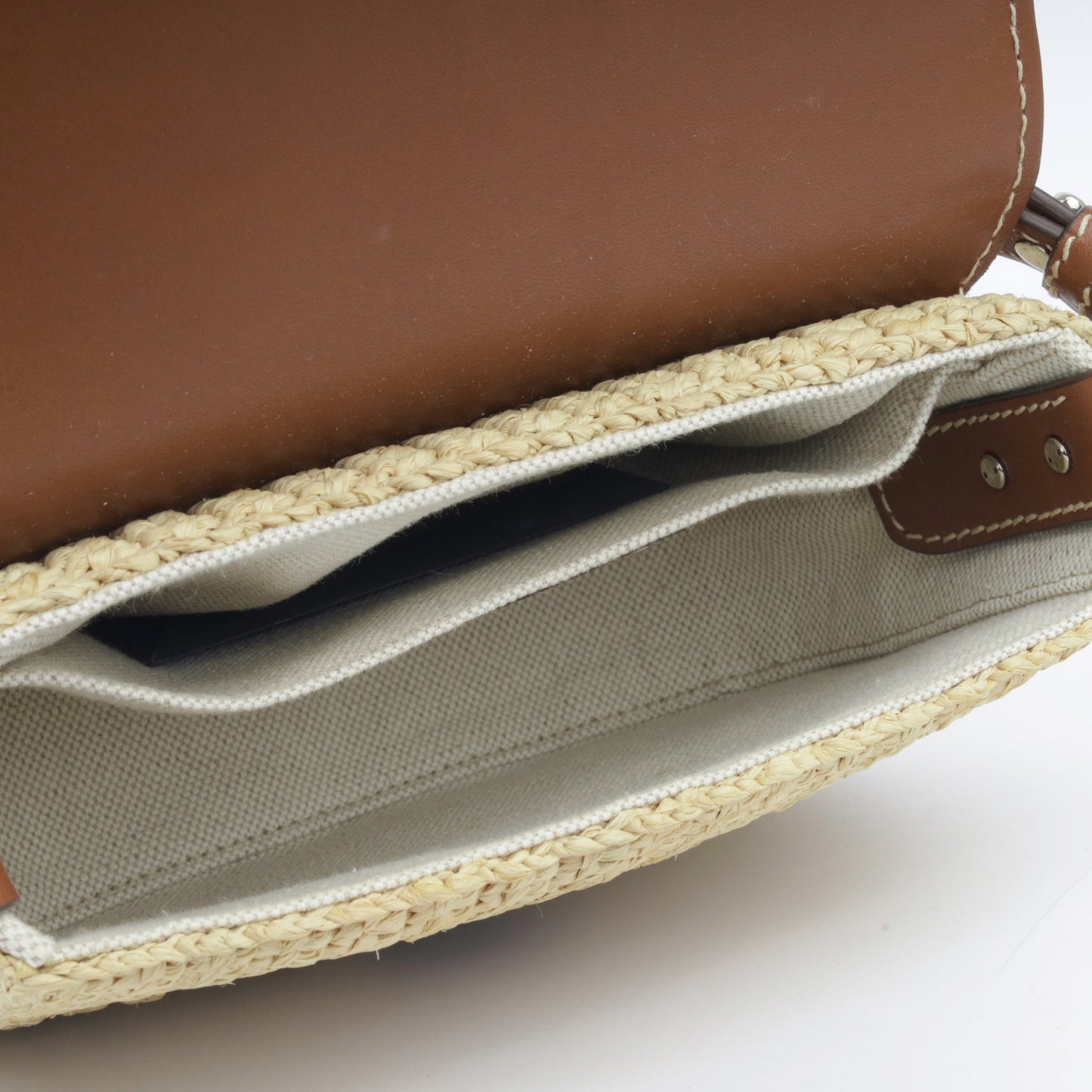 Prada Triangle Logo Plaque Flap - Raffia
