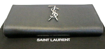 YVES SAINT LAURENT Kate Black Leather Clutch