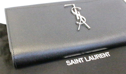 YVES SAINT LAURENT Kate Black Leather Clutch