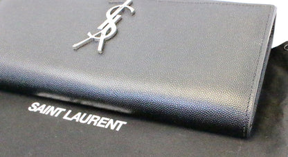 YVES SAINT LAURENT Kate Black Leather Clutch